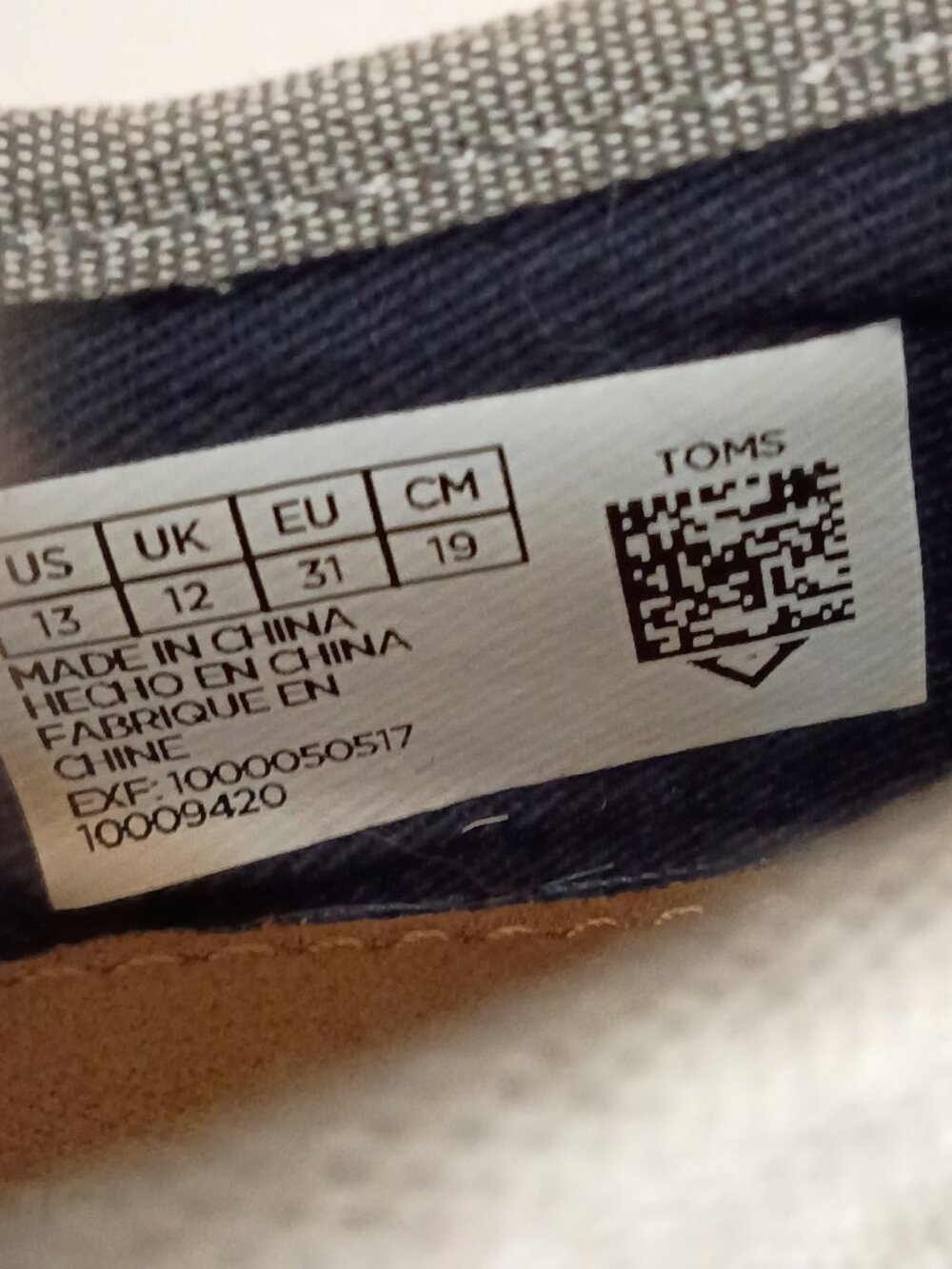 TOMS Youth Cordones Grey Canvas Lace Up Sneakers Size 13 - Picture 8 of 8